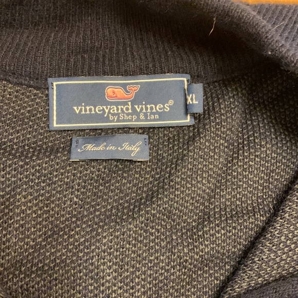 Vineyard Vines Navy Blue 1/4 zip sweater - Picture 2 of 2